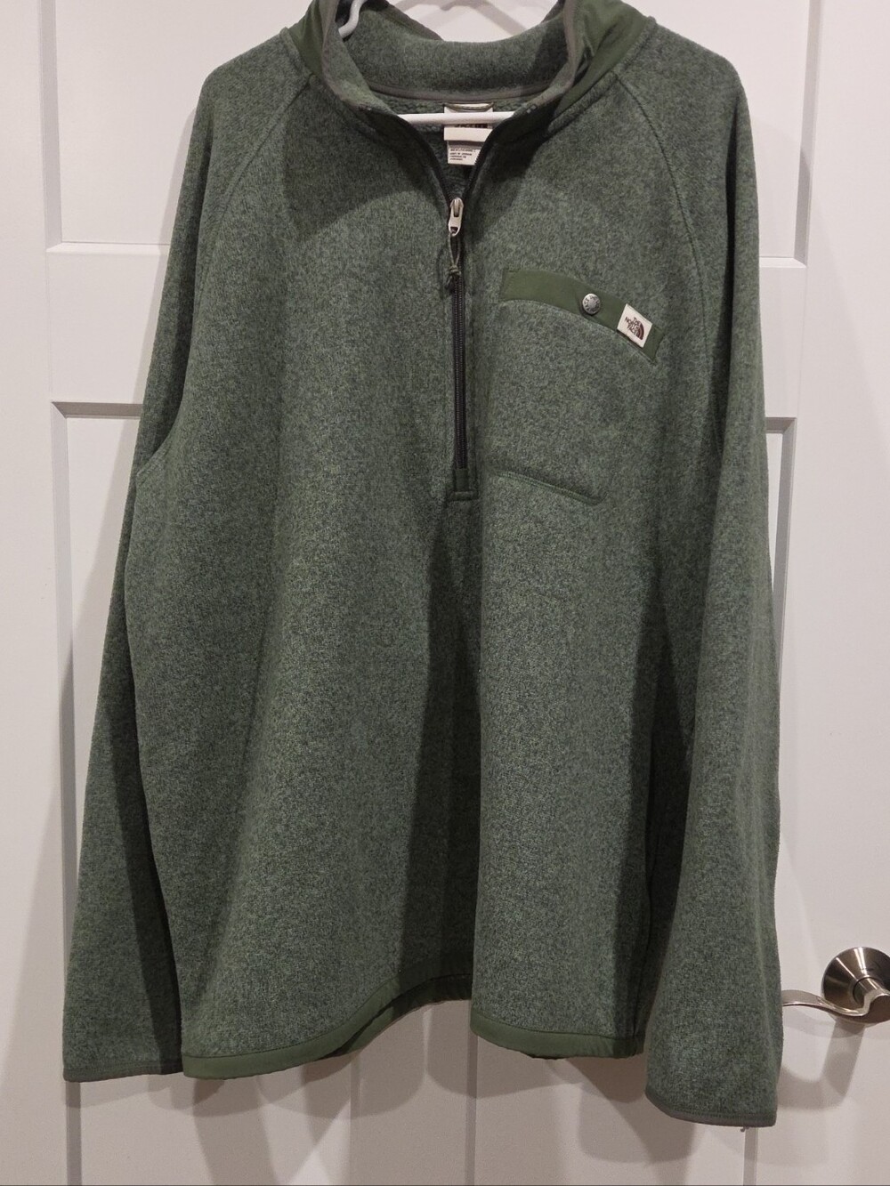 The North Face Men’s Olive Green Half-Zip Fleece Pullover
